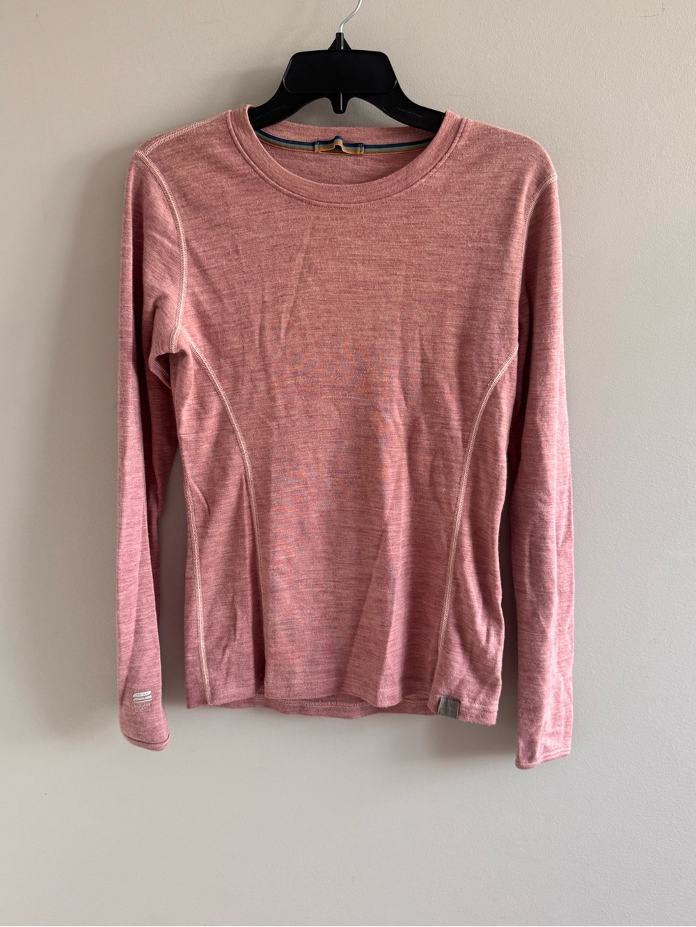 Meriwool 100% Merino Wool Base Layer Long Sleeve Pink Medium